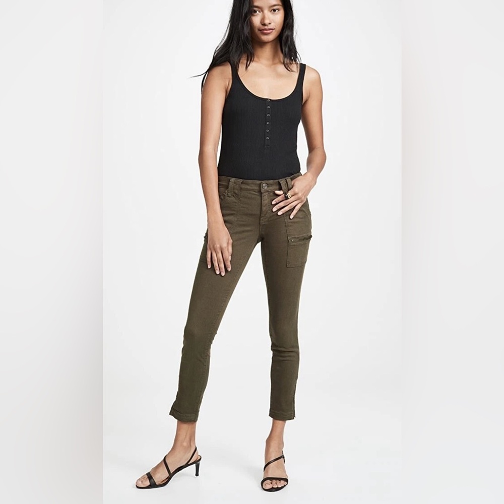 Joie Army Green Park Skinny Coated Pants. Size 27. GUC.
